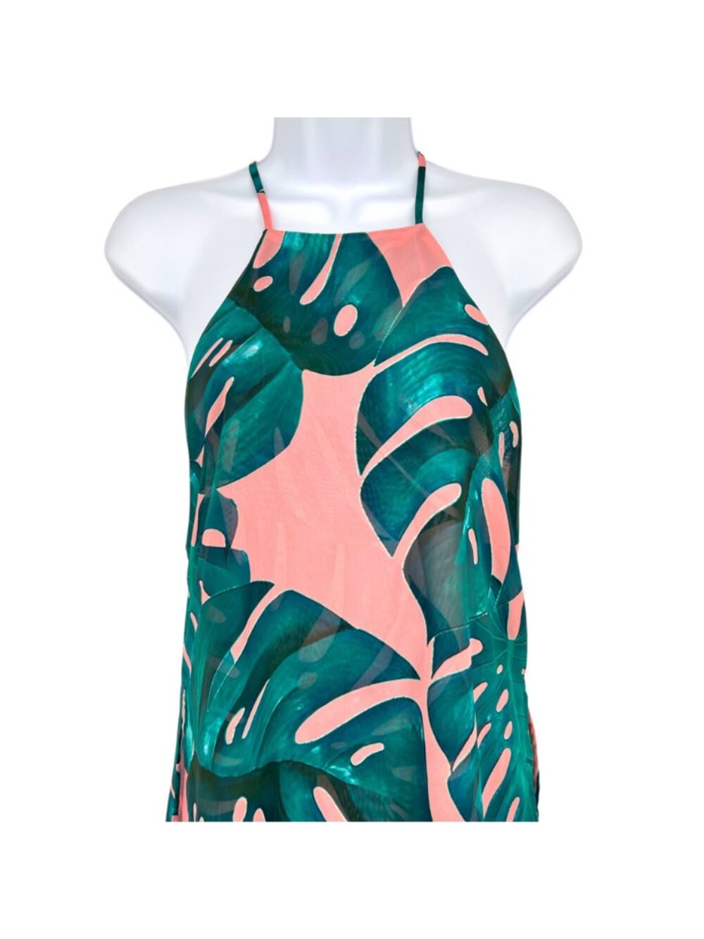 Show Me Your Mumu Byron Dress Palms Away Pink Green Tropical Mini Dress Size XS - Picture 7 of 10